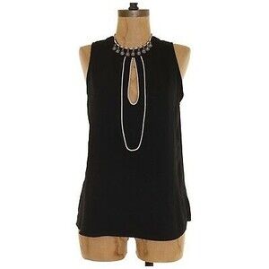 MM Couture Tank Top Size S Lightweight High Neck Sleeveless Black EUC B81